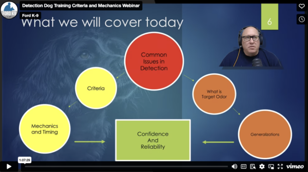 Detection Dog Training Criteria and Mechanics Webinar